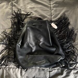 Victoria’s Secret Black Fringe Backpack
